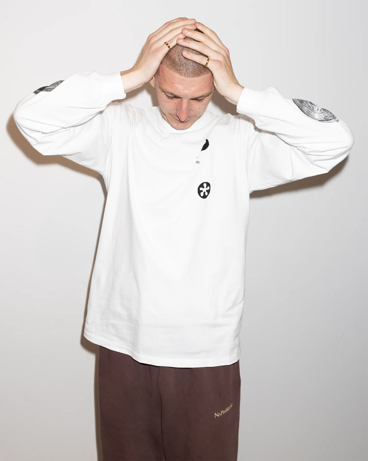 Dropa LS Tee / no  problemo / white