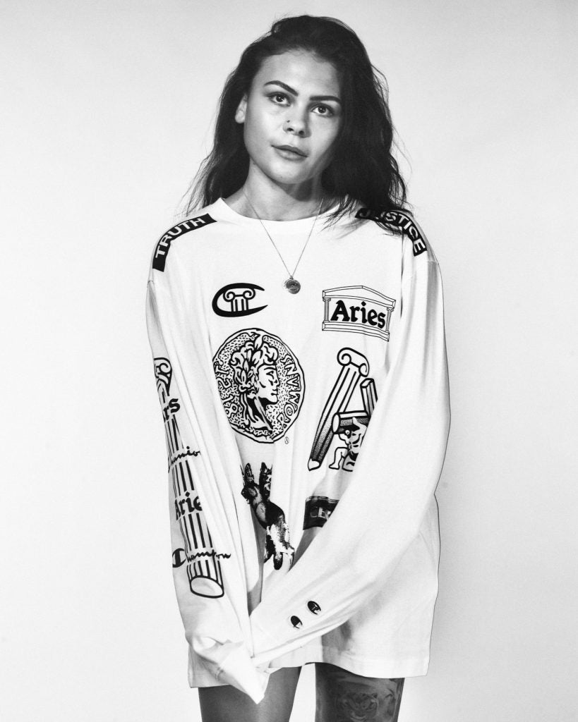 Aries x Champion Sponsor LS Tee / white