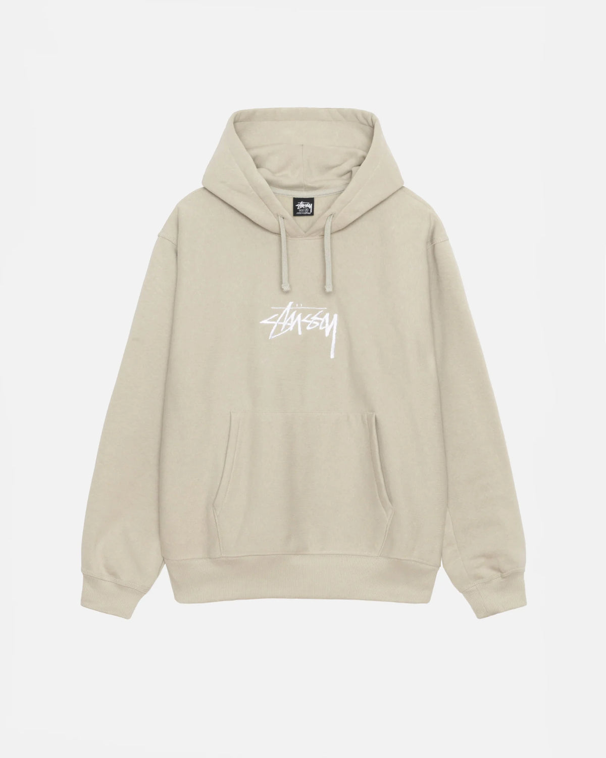 STOCK LOGO APPLIQUE HOODIE / STUSSY / KHAKI