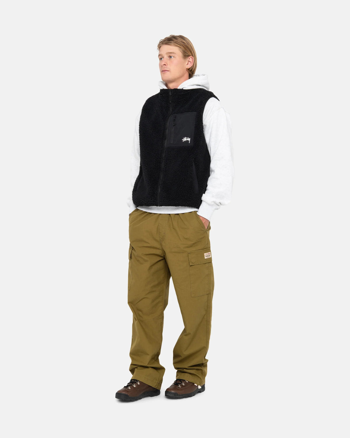 SHERPA REVERSIBLE VEST /STUSSY/ BLACK