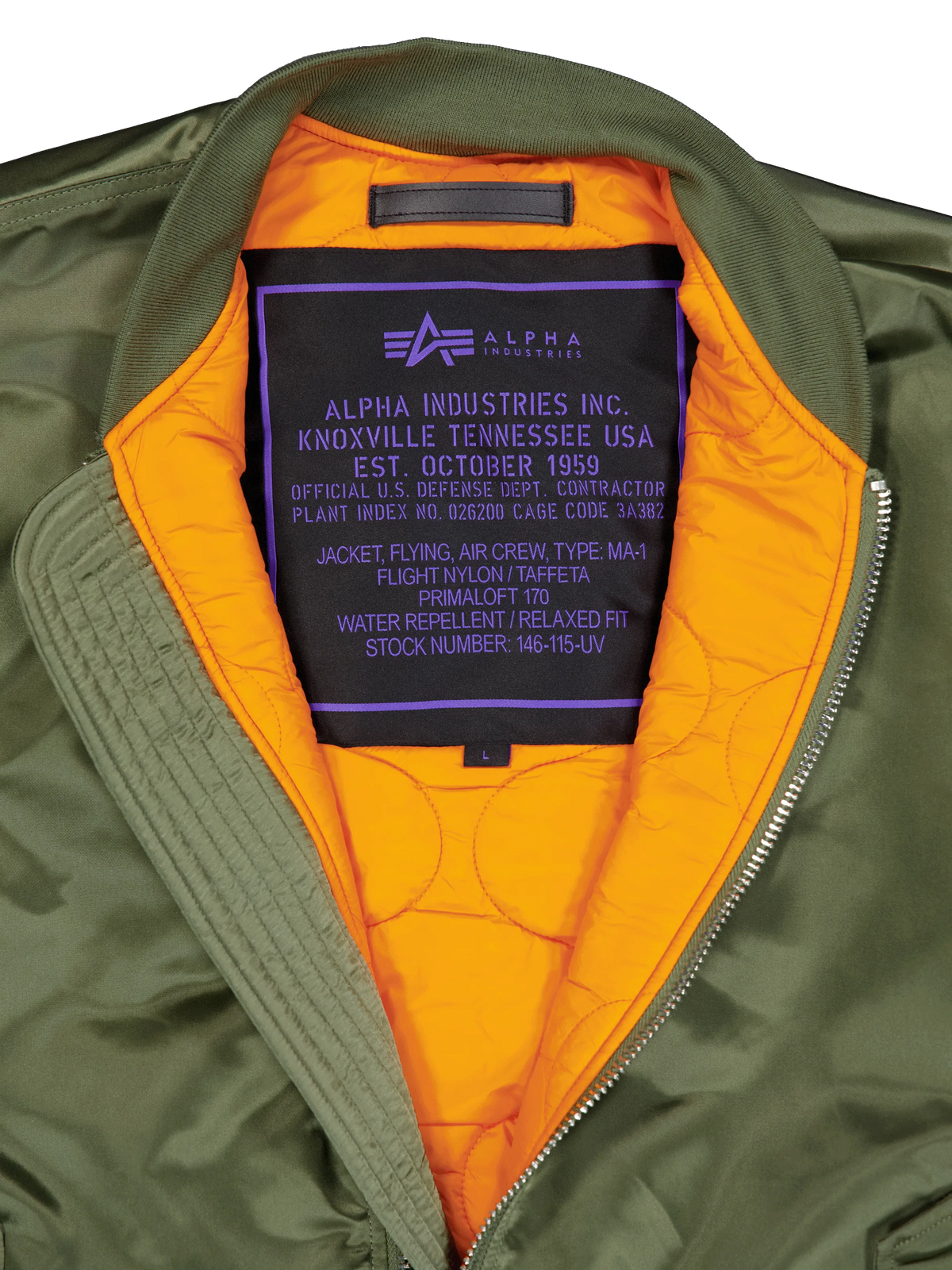MA-1 UV Bomber Jacket / alpha industries / SAGE GREEN