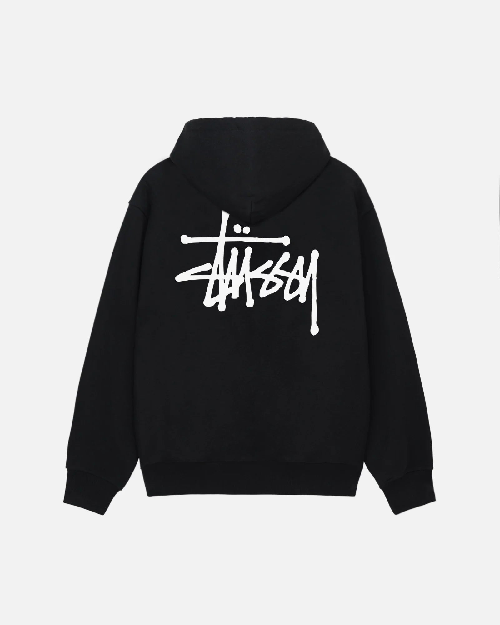 BASIC STÜSSY ZIP HOODIE / BLACK