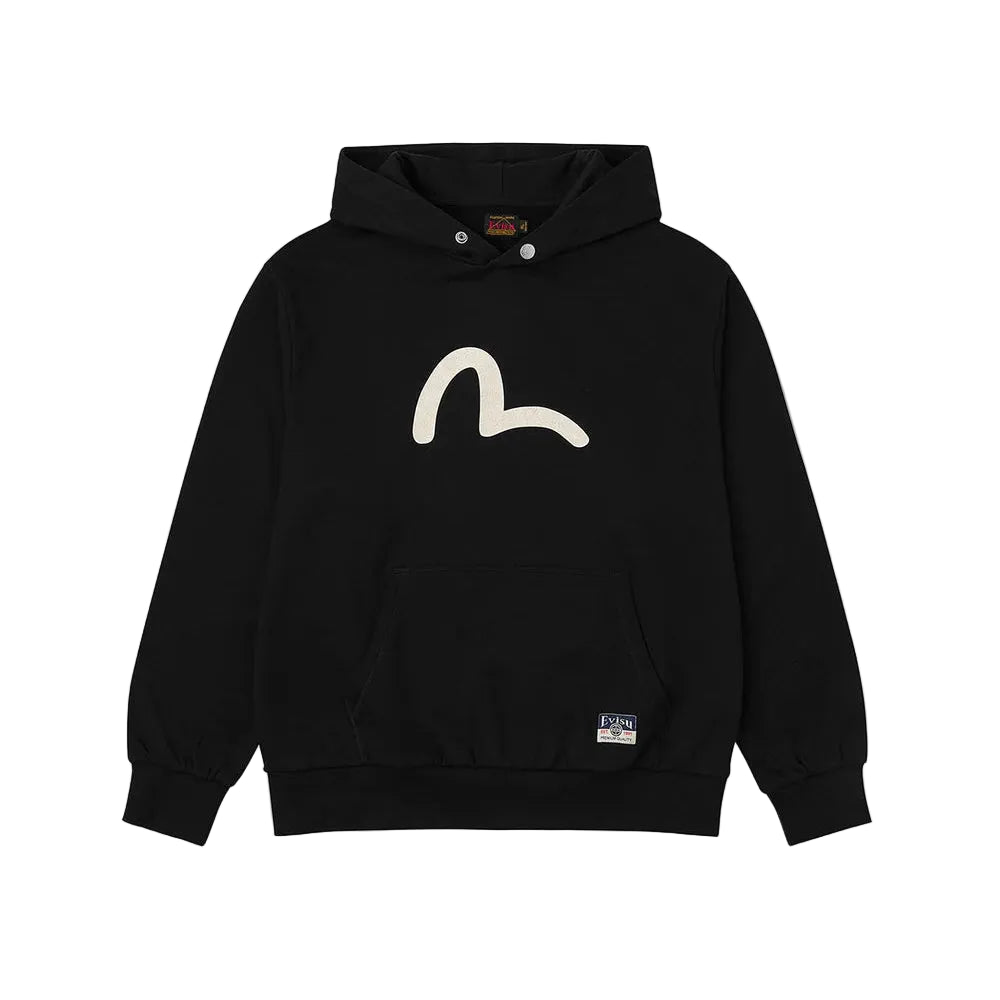 Seagull Print Relax Fit Hoodie / EVISU / BLACK
