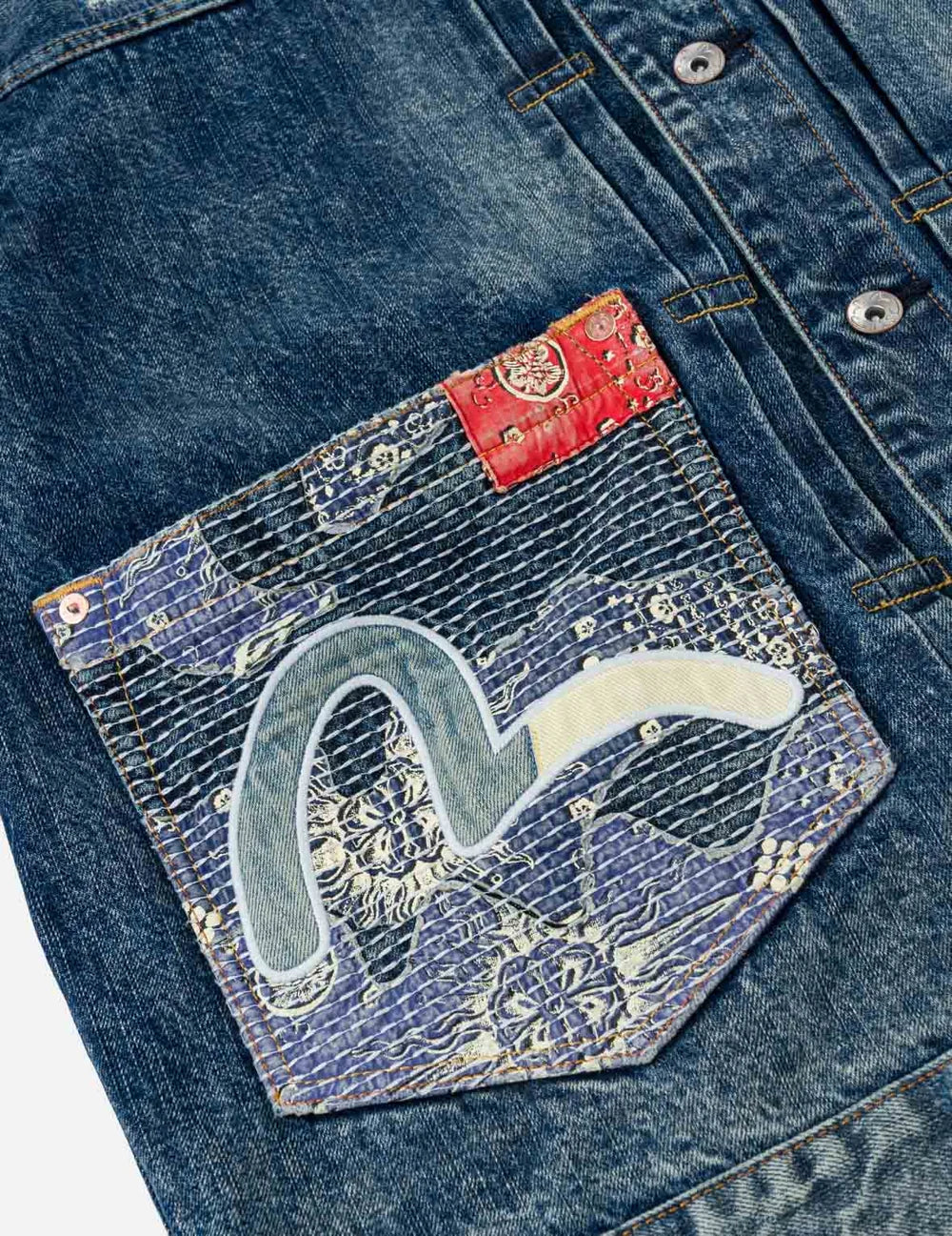 Boro Seagull Patch Pocket Denim Jacket / EVISU