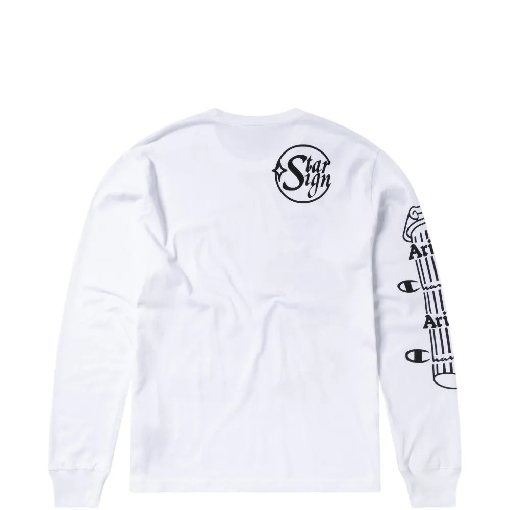 Aries x Champion Sponsor LS Tee / white