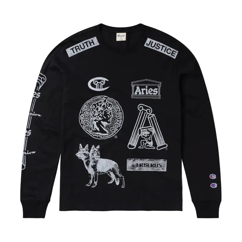 Aries x Champion Sponsor LS Tee / black