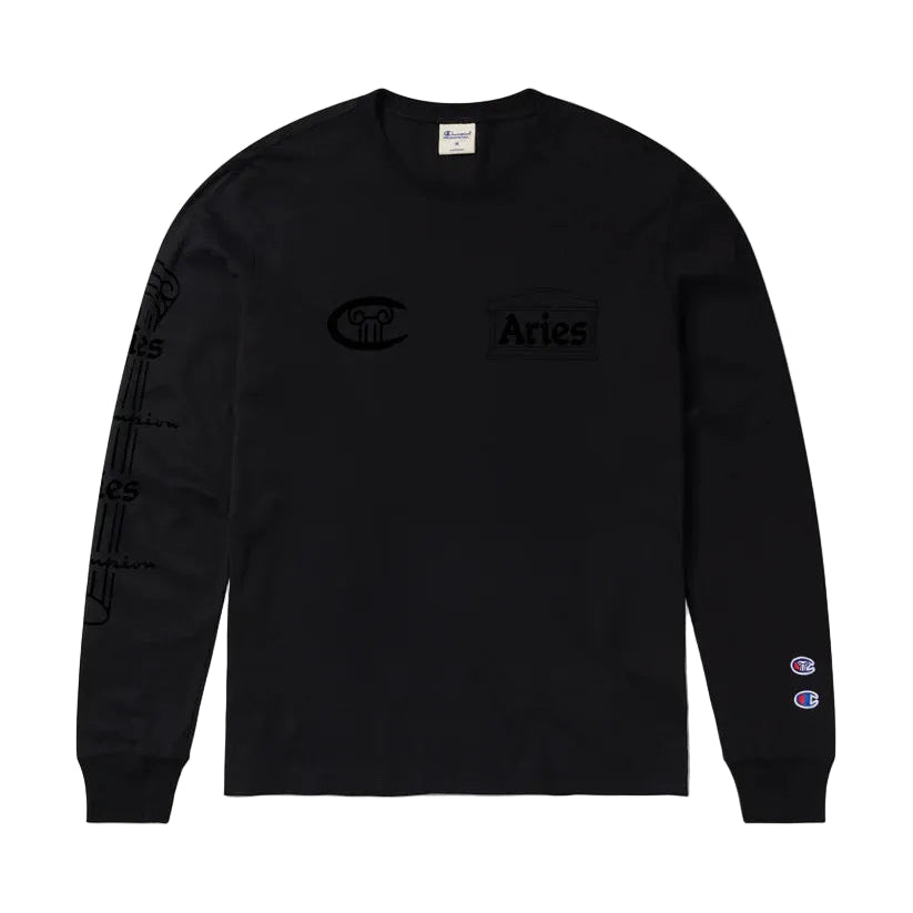 Aries x Champion Stars LS Tee / black