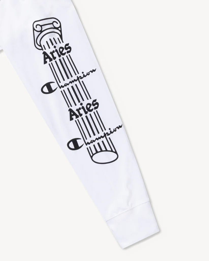 Aries x Champion Stars LS Tee / white