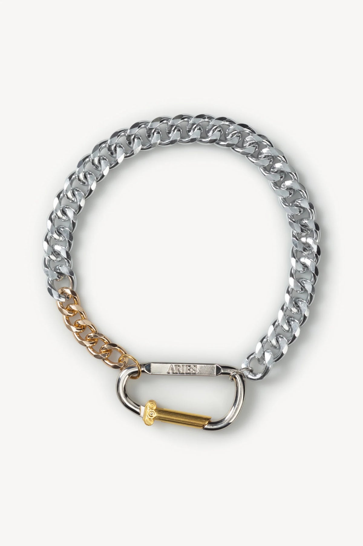 COLUMN CARABINER SILVER NECKLACE / ARIES