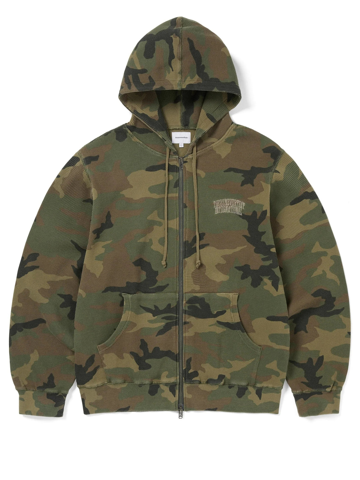 Camouflage Thermal Zip Up Hoodie Camo / thisisneverthat