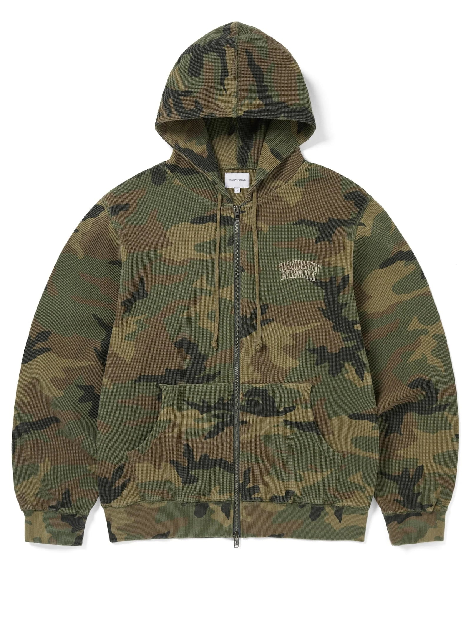 Camouflage Thermal Zip Up Hoodie Camo / thisisneverthat