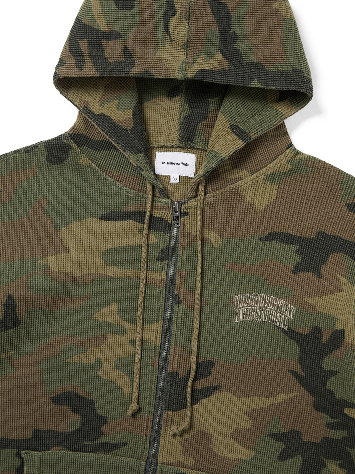 Camouflage Thermal Zip Up Hoodie Camo / thisisneverthat