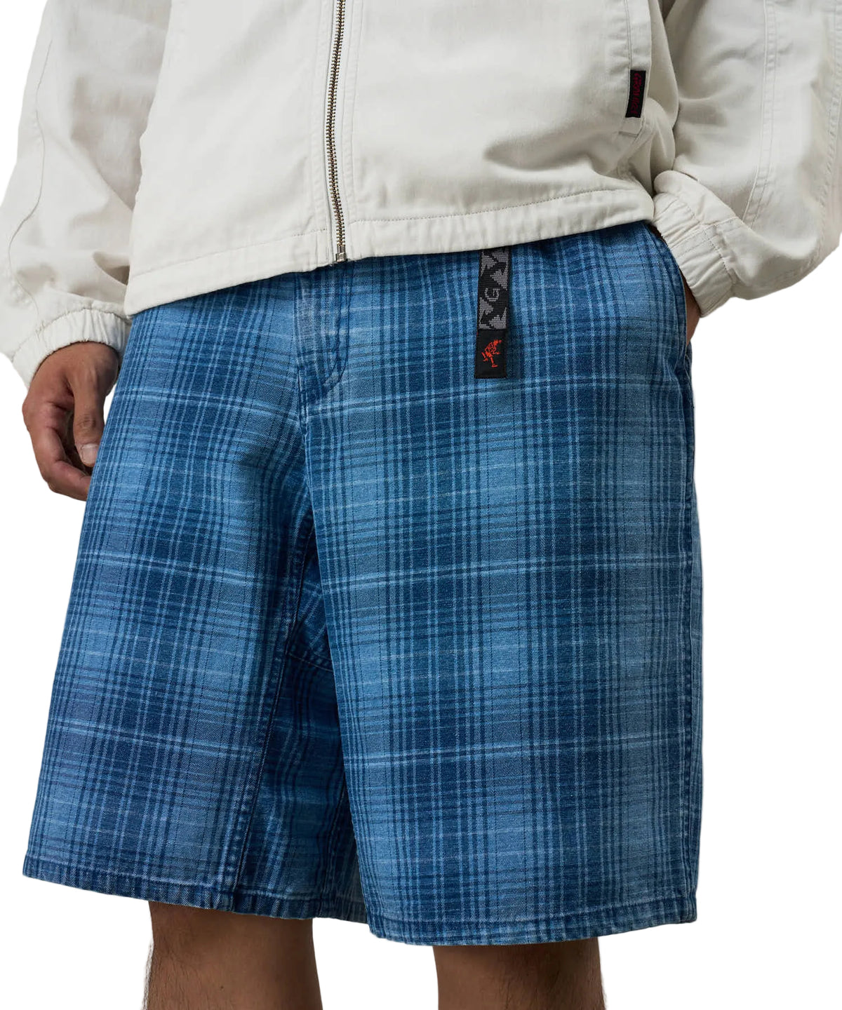 LAGOON SHORT DENIM PLAID / gramicci /Indigo Checkered Plaid