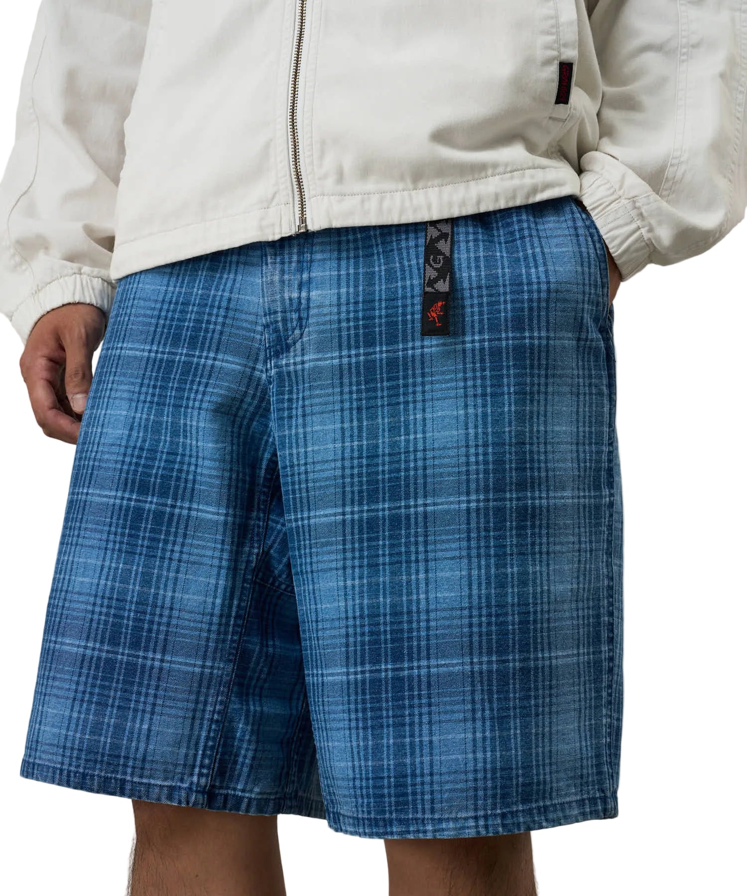 LAGOON SHORT DENIM PLAID / gramicci /Indigo Checkered Plaid