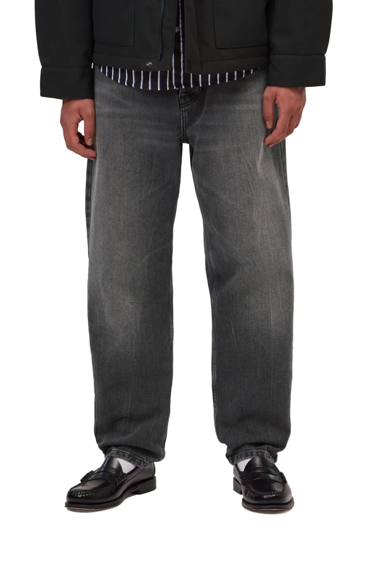 Newel Pant / CARHARTT WIP / Black, marble used wash