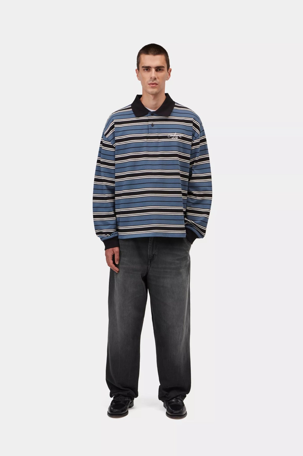 Single Knee Pant / carhartt wip / Black, Marble used wash