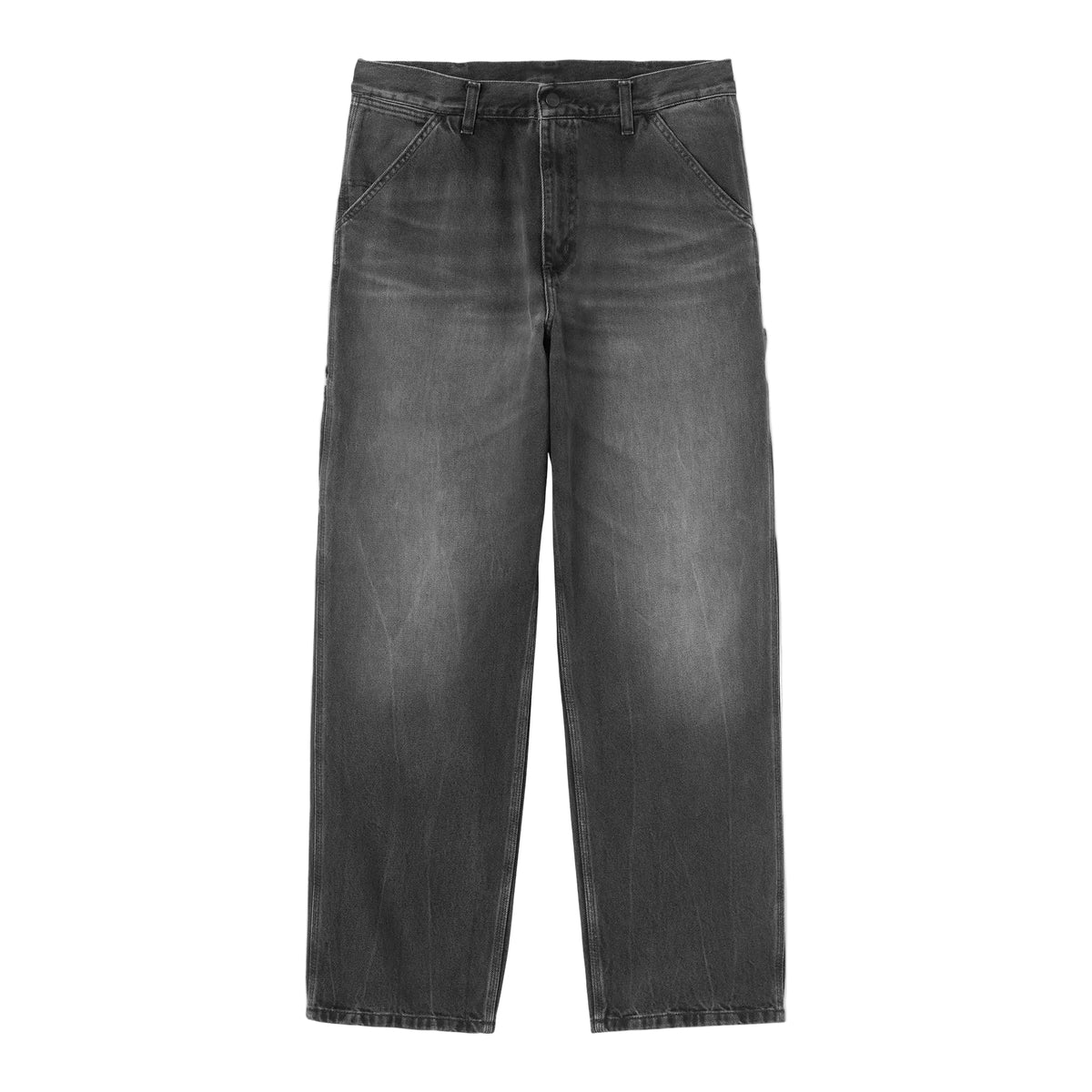 Single Knee Pant / carhartt wip / Black, Marble used wash