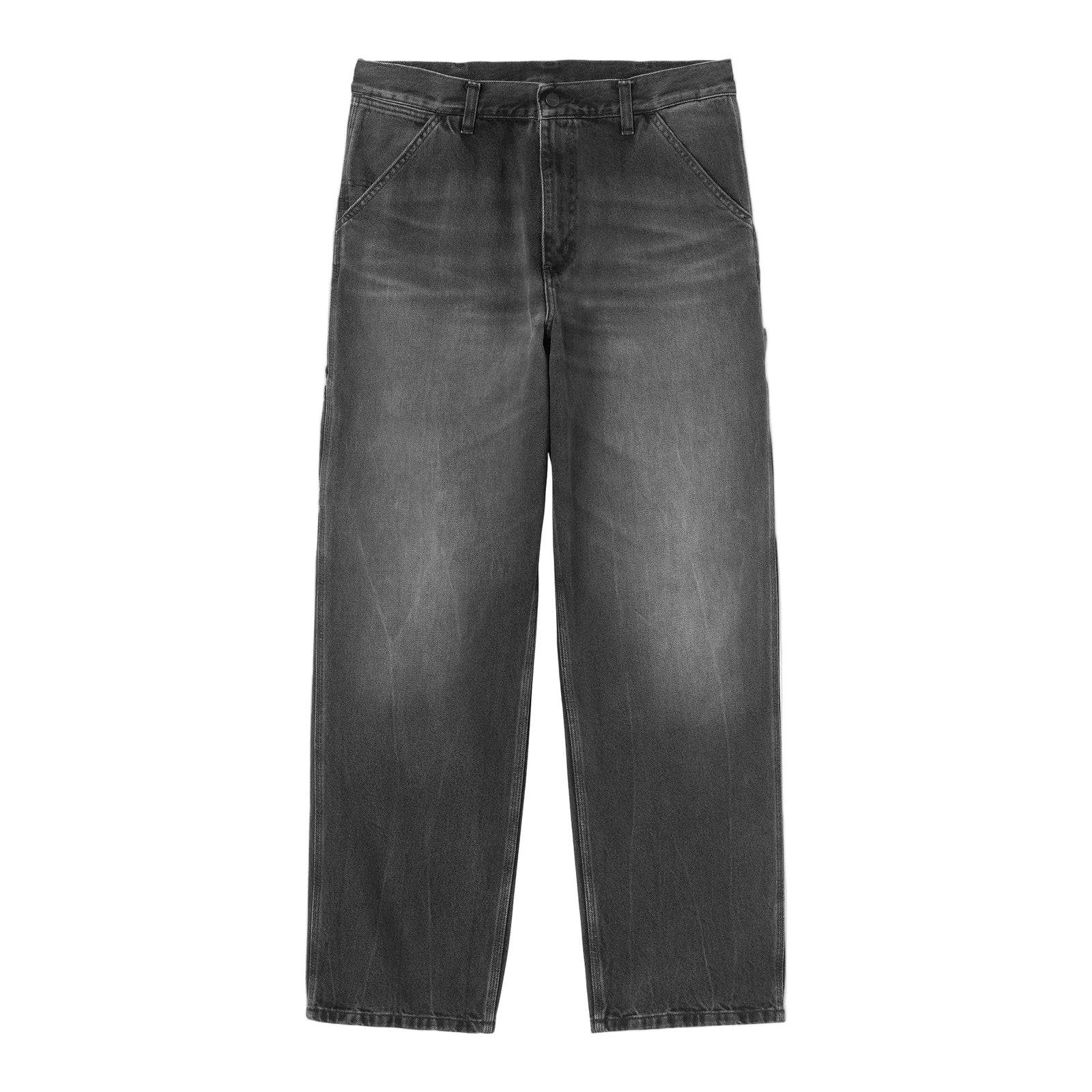 Single Knee Pant / carhartt wip / Black, Marble used wash