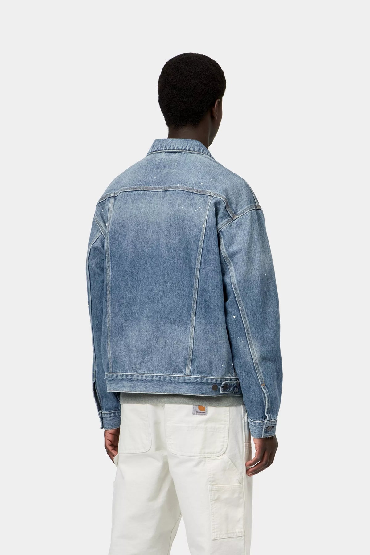 Helston Jacket / carhartt wip / Blue, Destroy wash, splatter