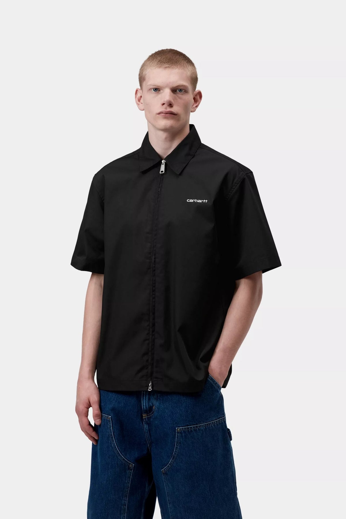 S/S Postal Zip Shirt / carhartt wip / black