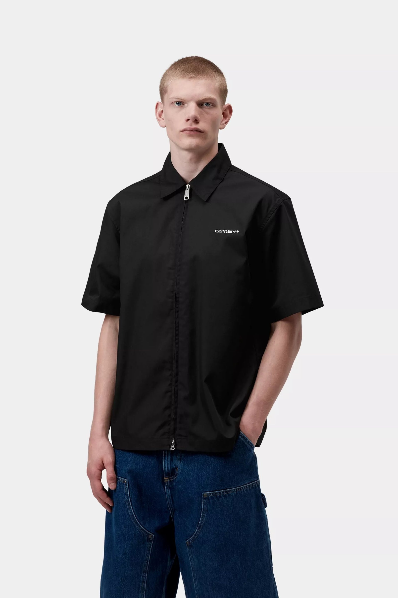 S/S Postal Zip Shirt / carhartt wip / black