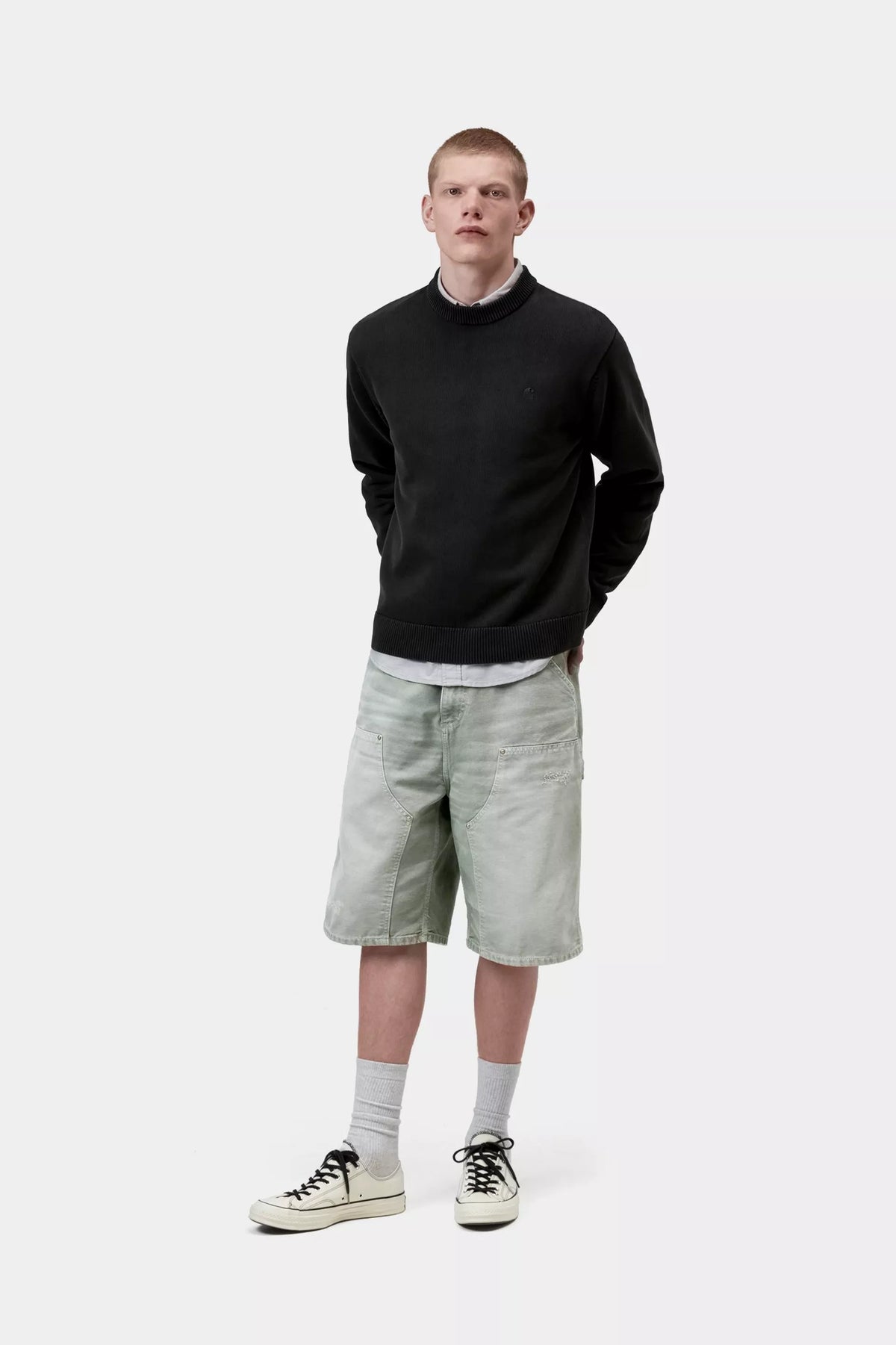 OG Double Knee Short / carhartt wip / Shady Green, Destroy wash
