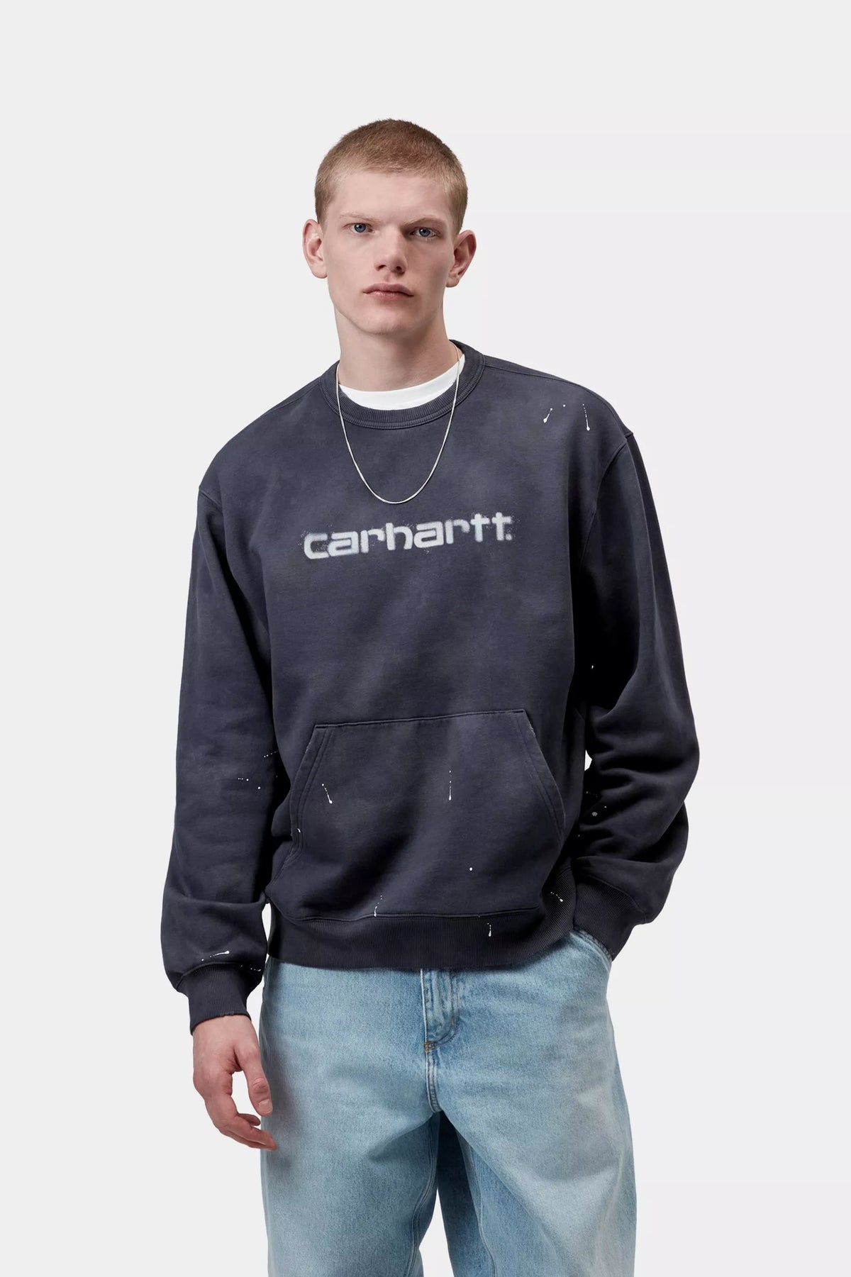 Painter Sweatshirt / carhartt wip / Dark Navy, Destroy wash, splatter