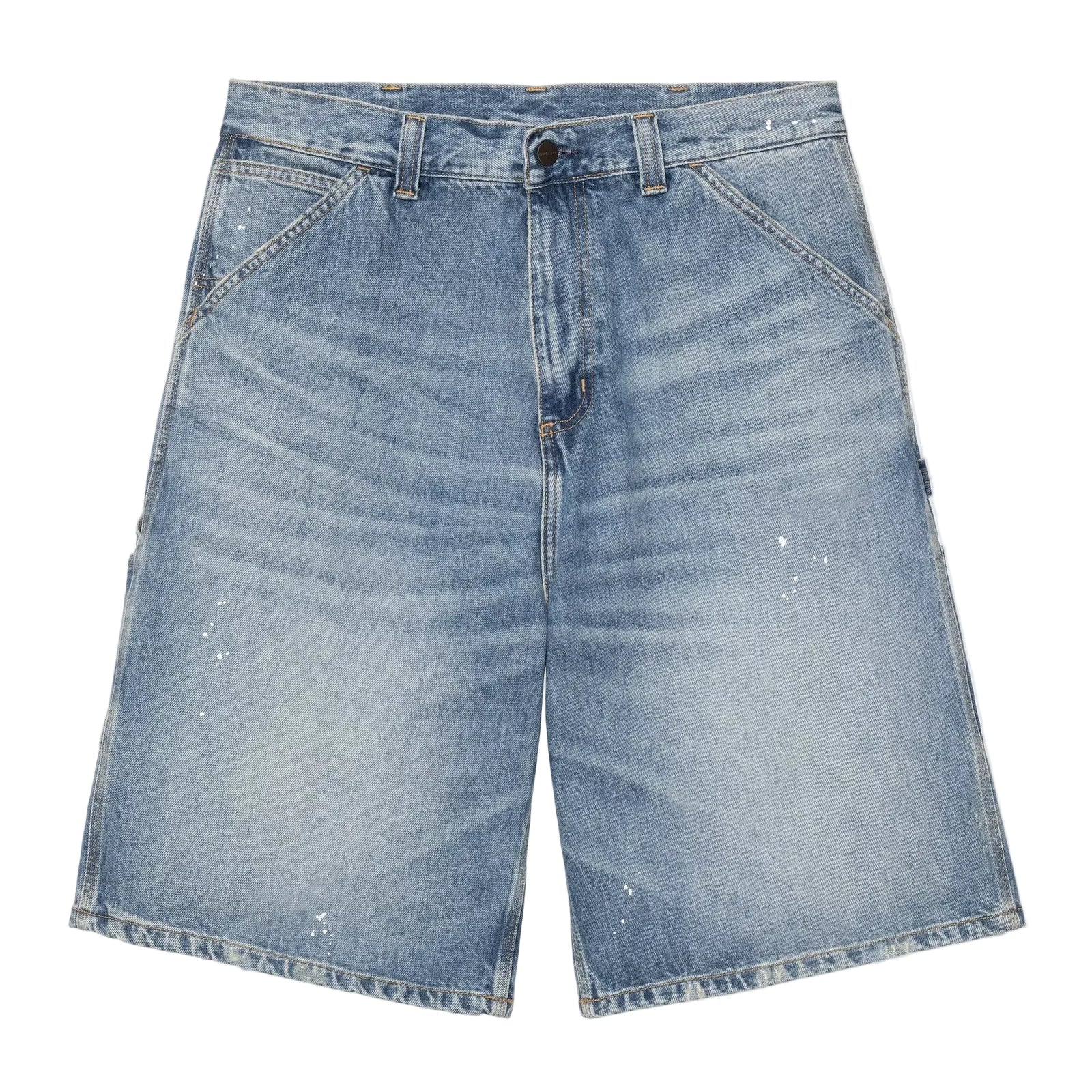 OG Single Knee Short / CARHARTT WIP / Blue, Destroy wash, splatter