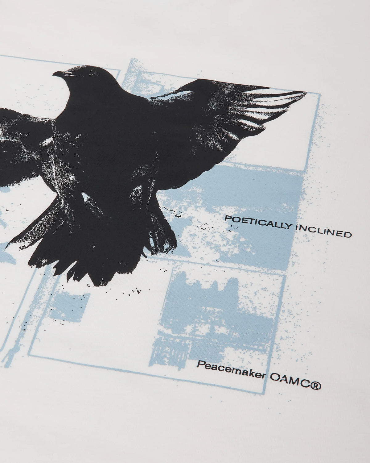 Birds Print Regular Fit T-Shirt White / peacemaker oamc