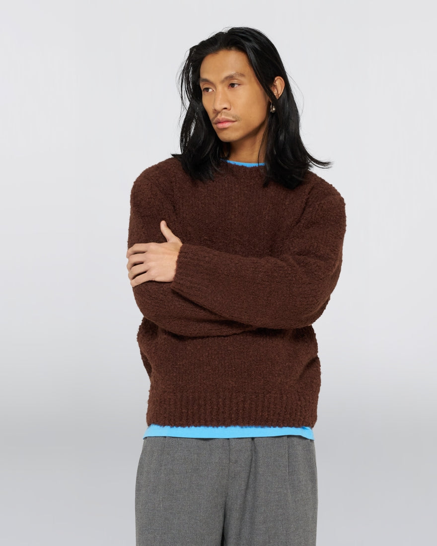 Dun Textured Sweater / EDWIN / Rum Raisin