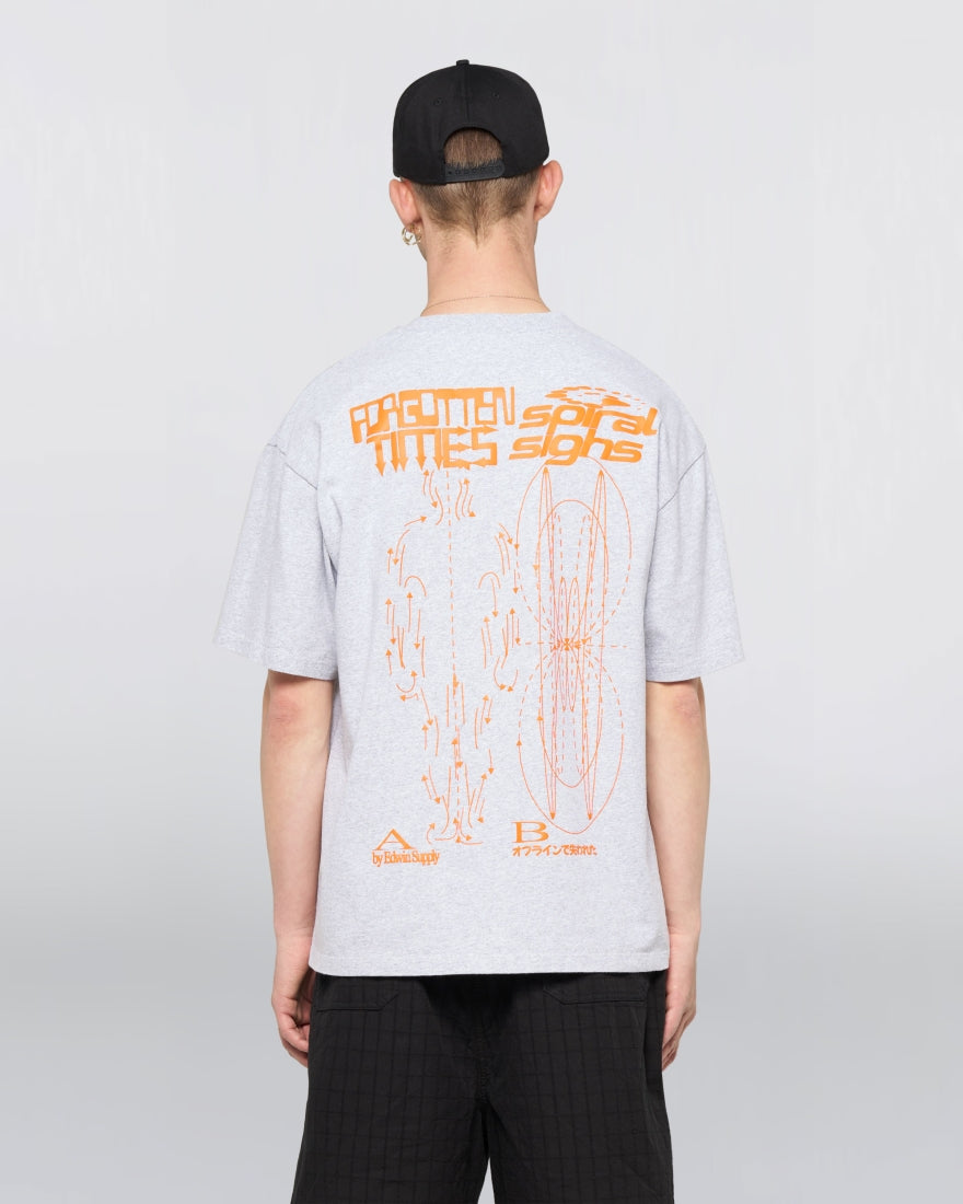 Spiral Sighs T-Shirt / EDWIN / Grey Marl
