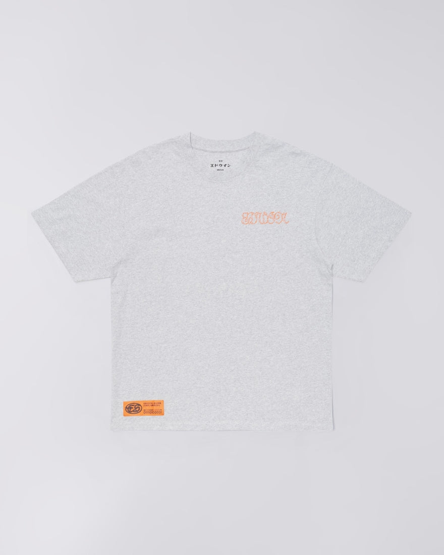 Spiral Sighs T-Shirt / EDWIN / Grey Marl