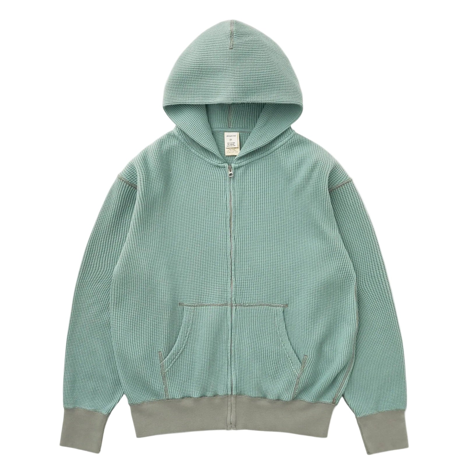 Khakis Waffle Full Zip Hoodie Dusty Teal / khakis 2020