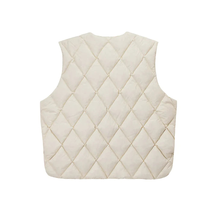 REVERSIBLE QUILTED VEST / STUSSY / CREAM