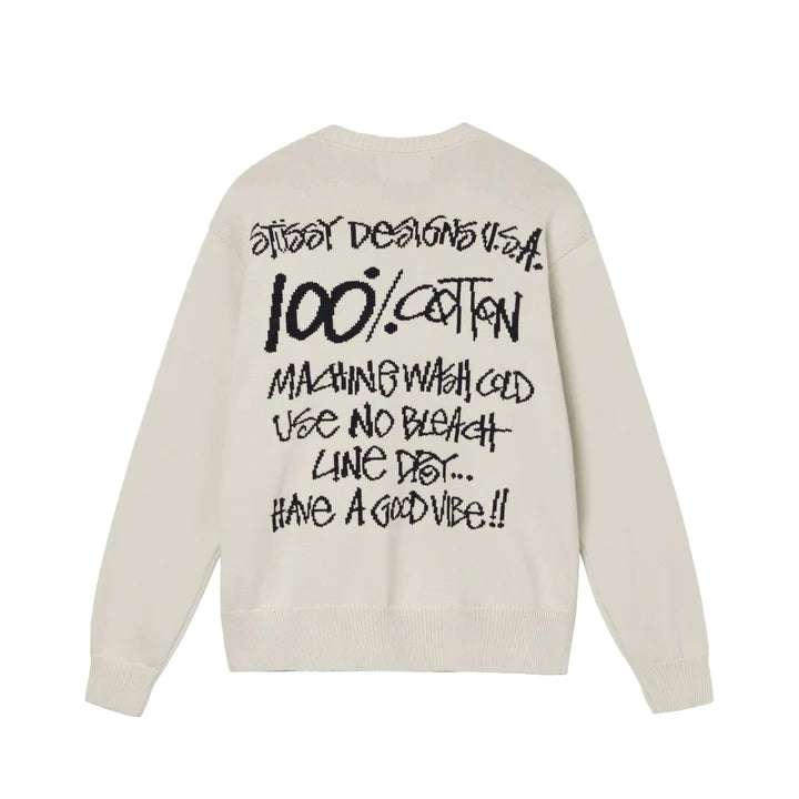 CARE LABEL SWEATER / STUSSY / NATURAL