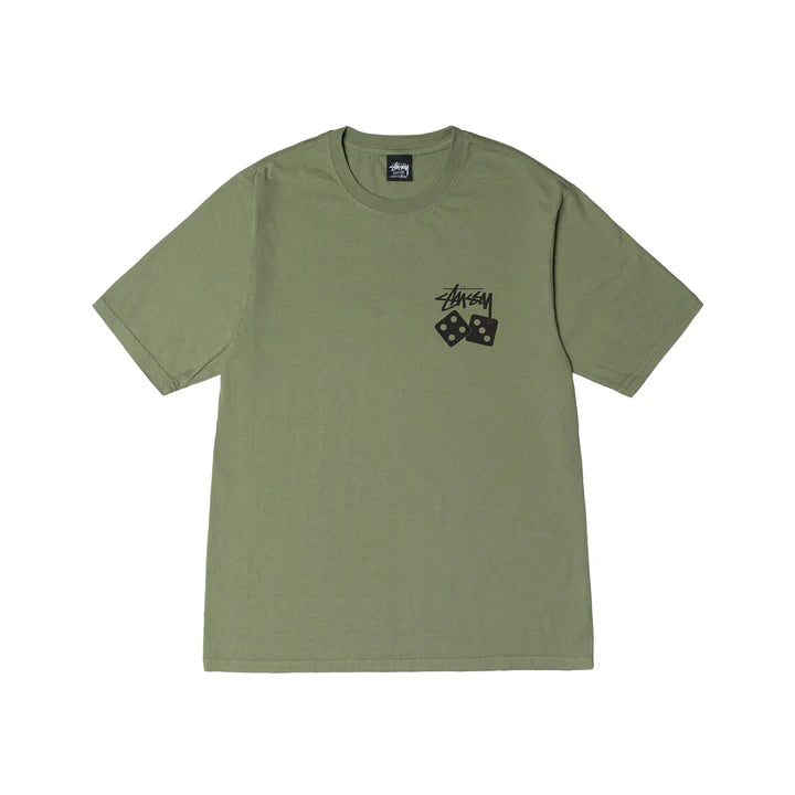 DICE PIGMENT DYED TEE / STUSSY / ARTICHOKE